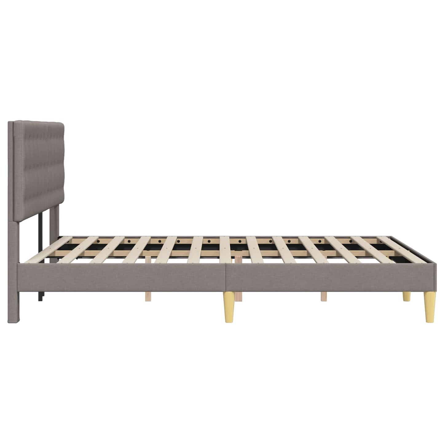 vidaXL Σκελετός Κρεβατιού με κεφαλάρι Taupe 120 x 190 cm Ύφασμα