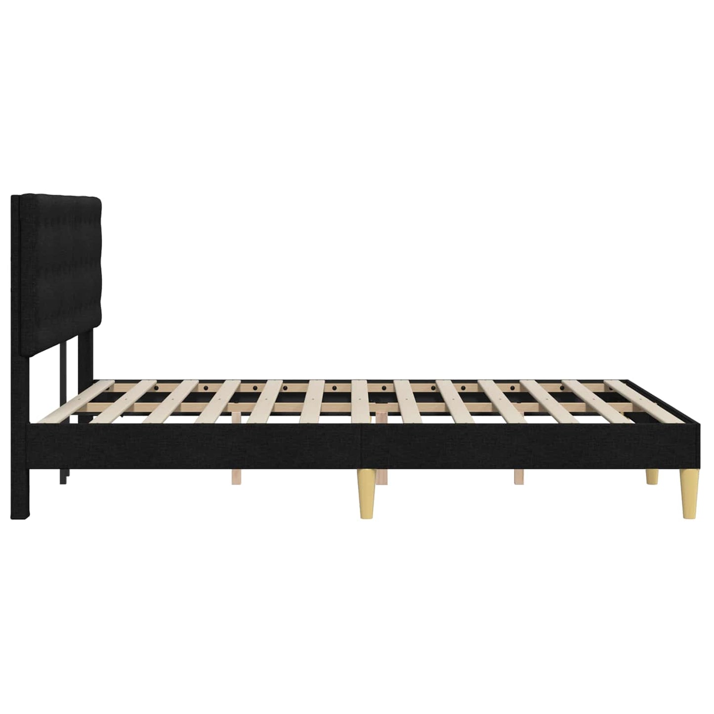 vidaXL Σκελετός Κρεβατιού με κεφαλάρι Μαύρο 120 x 200 cm Ύφασμα