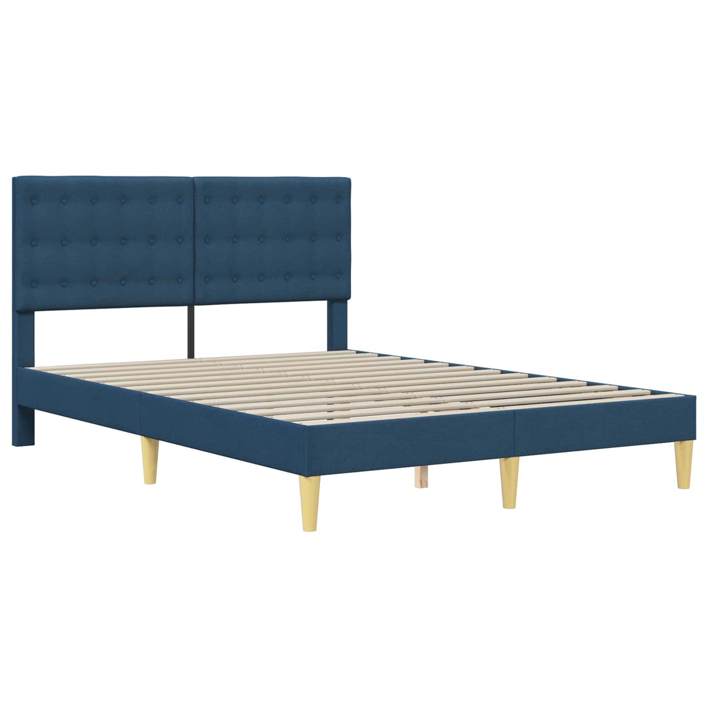 vidaXL Σκελετός Κρεβατιού με κεφαλάρι Μπλε 120 x 200 cm Ύφασμα