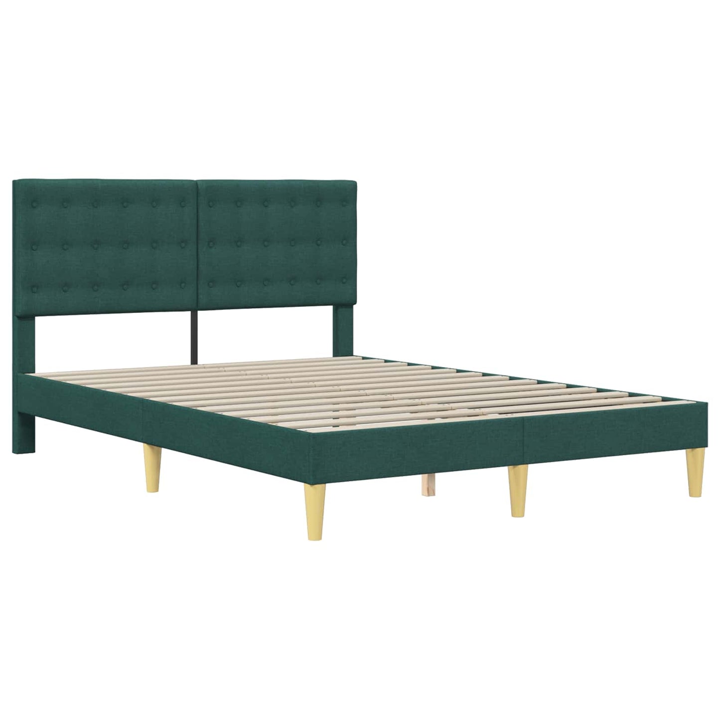 vidaXL Σκελετός Κρεβατιού Σκούρο Πράσινο 140 x 190 cm Ύφασμα