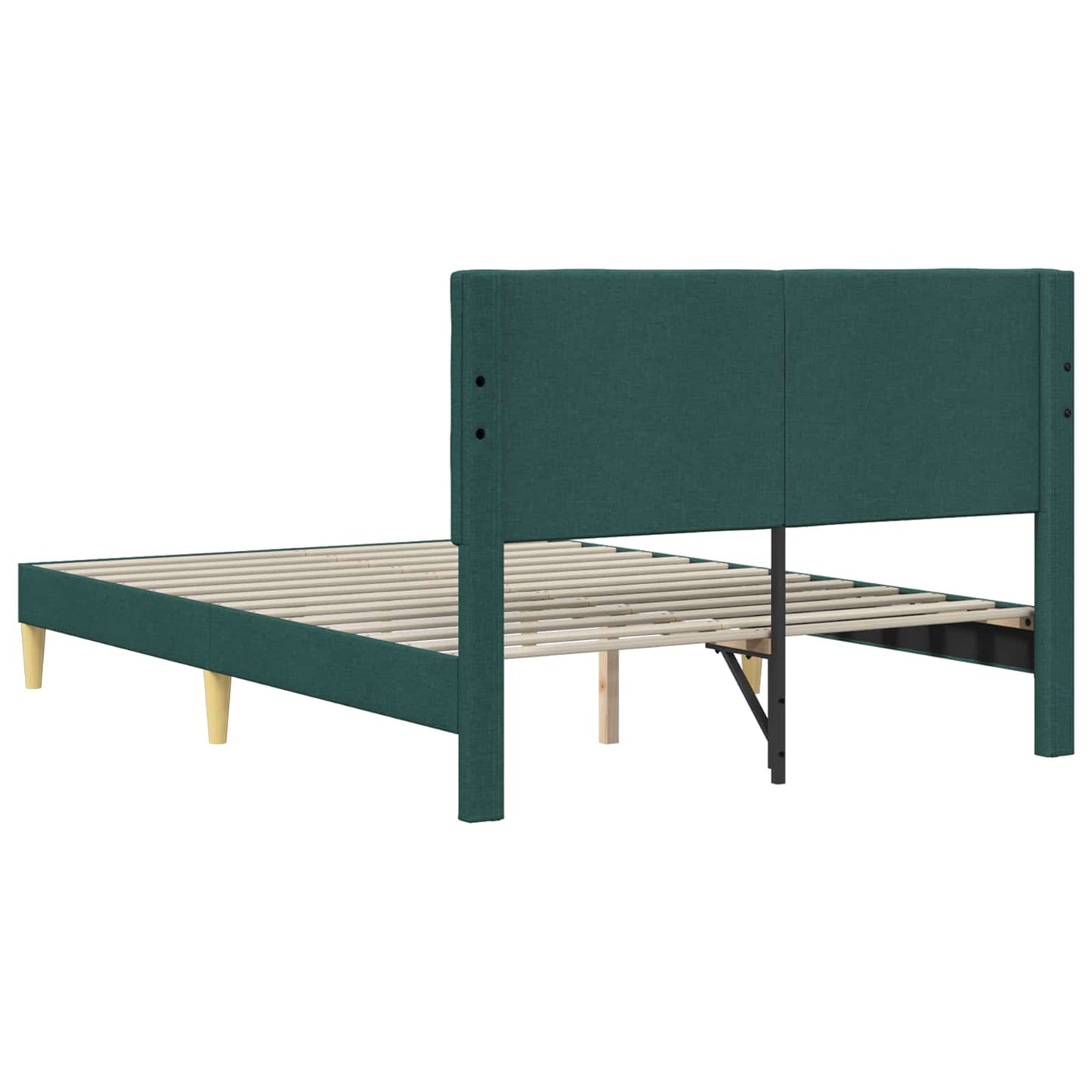vidaXL Σκελετός Κρεβατιού Σκούρο Πράσινο 140 x 190 cm Ύφασμα