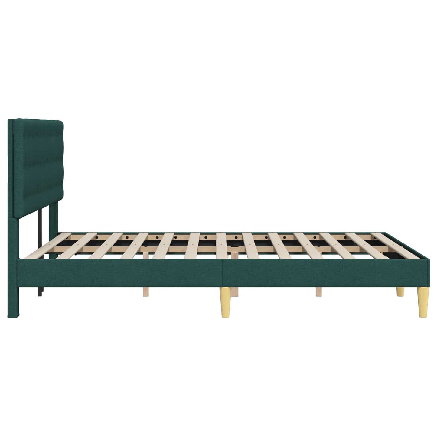 vidaXL Σκελετός Κρεβατιού Σκούρο Πράσινο 160 x 200 cm Ύφασμα