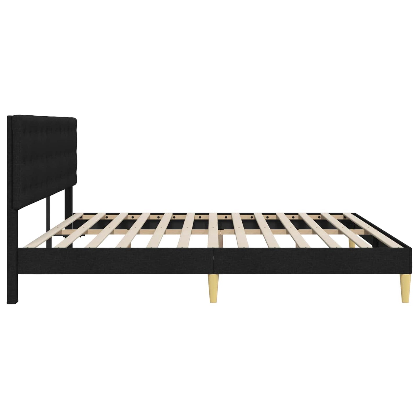 vidaXL Σκελετός Κρεβατιού με κεφαλάρι Μαύρο 180 x 200 cm Ύφασμα
