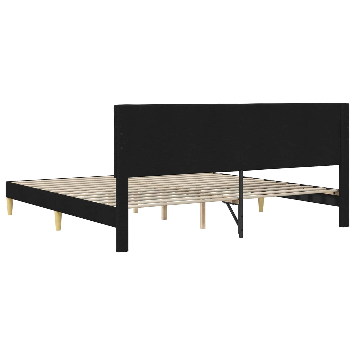 vidaXL Σκελετός Κρεβατιού με κεφαλάρι Μαύρο 200 x 200 cm Ύφασμα