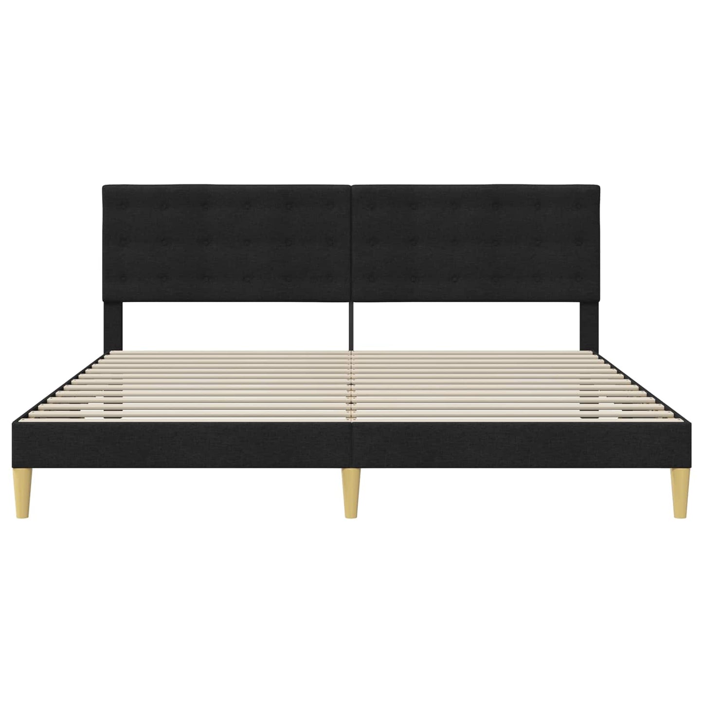 vidaXL Σκελετός Κρεβατιού με κεφαλάρι Μαύρο 200 x 200 cm Ύφασμα