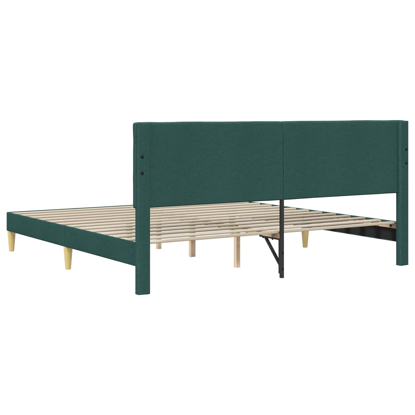vidaXL Σκελετός Κρεβατιού Σκούρο Πράσινο 200 x 200 cm Ύφασμα