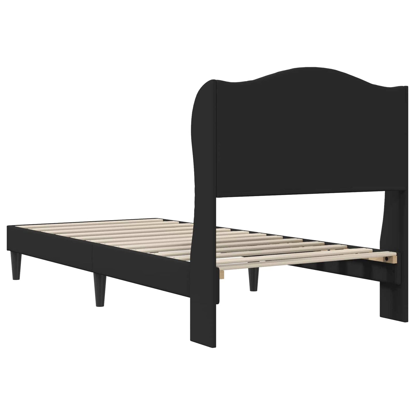 vidaXL Σκελετός Κρεβατιού με κεφαλάρι Μαύρο 90 x 200 cm Τεχνητό Δέρμα