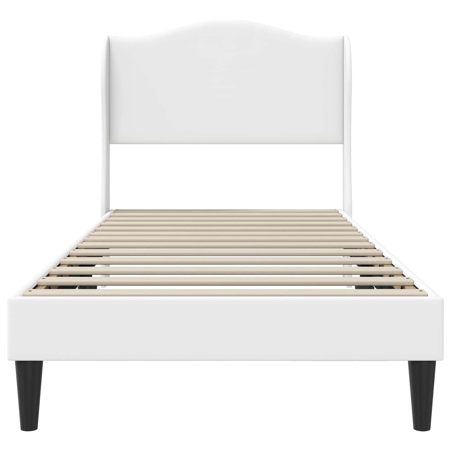 vidaXL Σκελετός Κρεβατιού με κεφαλάρι Λευκό 90 x 200 cm Τεχνητό Δέρμα