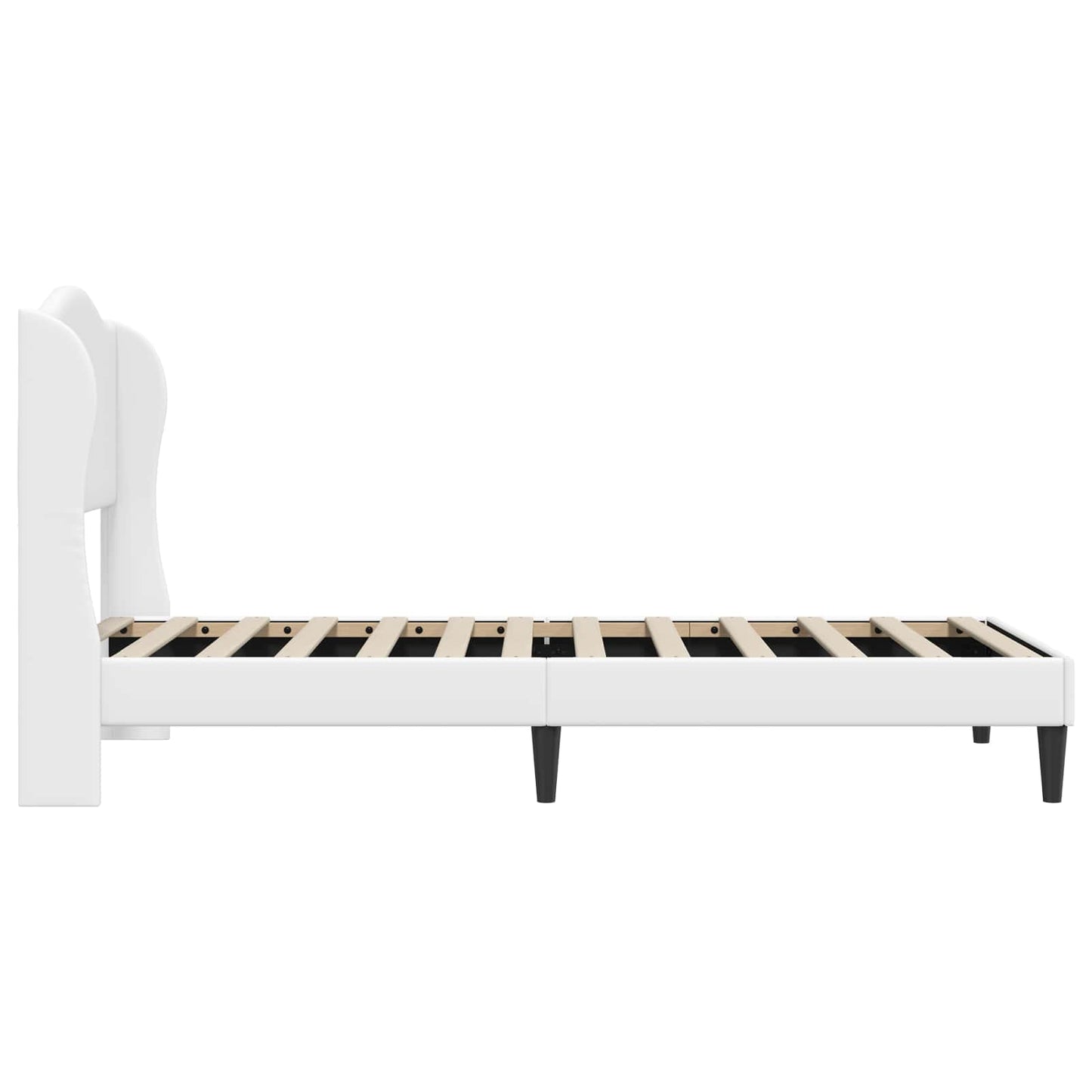vidaXL Σκελετός Κρεβατιού με κεφαλάρι Λευκό 90 x 200 cm Τεχνητό Δέρμα