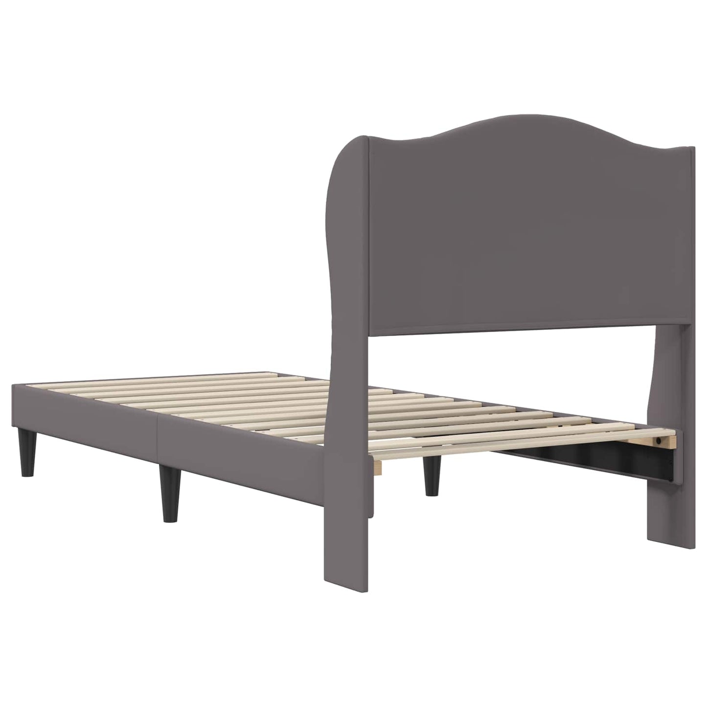 vidaXL Σκελετός Κρεβατιού με κεφαλάρι Γκρι 100 x 200 cm Τεχνητό Δέρμα