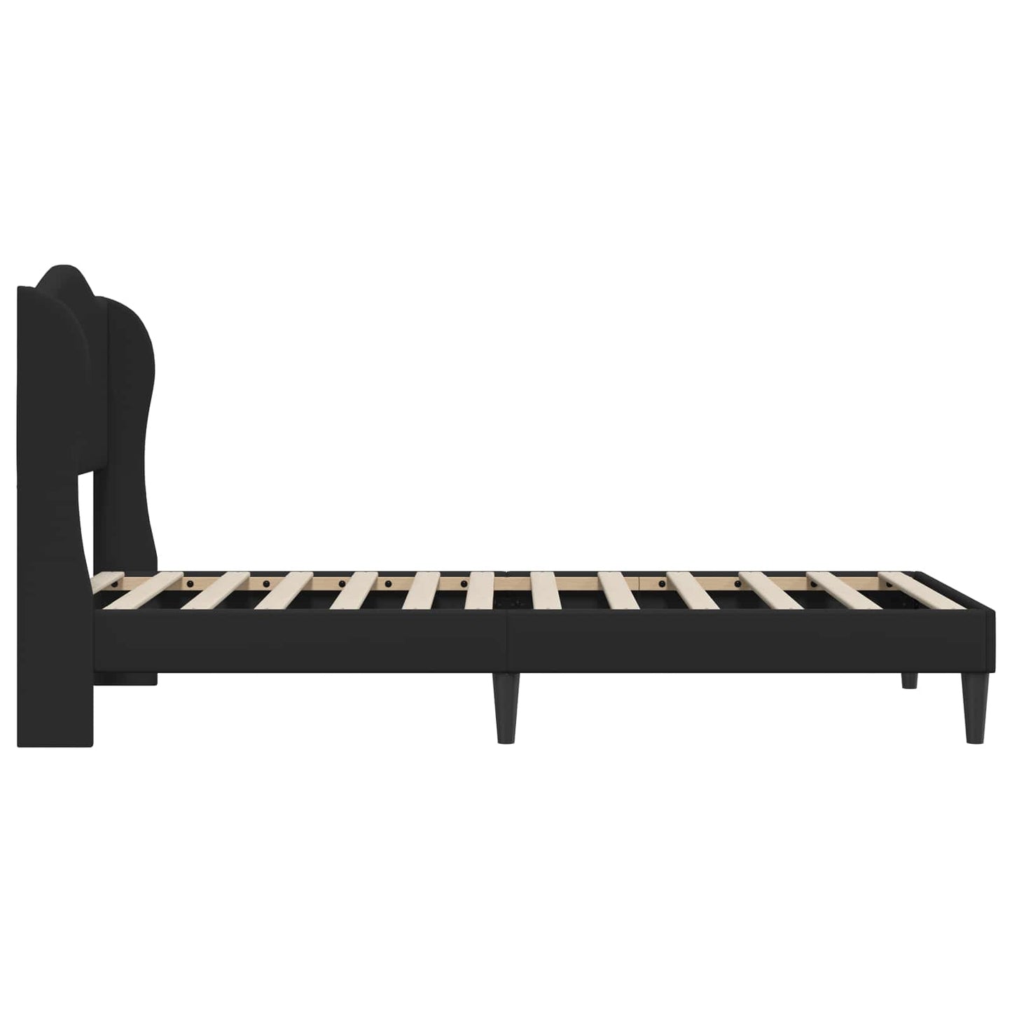 vidaXL Σκελετός Κρεβατιού με κεφαλάρι Μαύρο 100 x 200 cm Τεχνητό Δέρμα