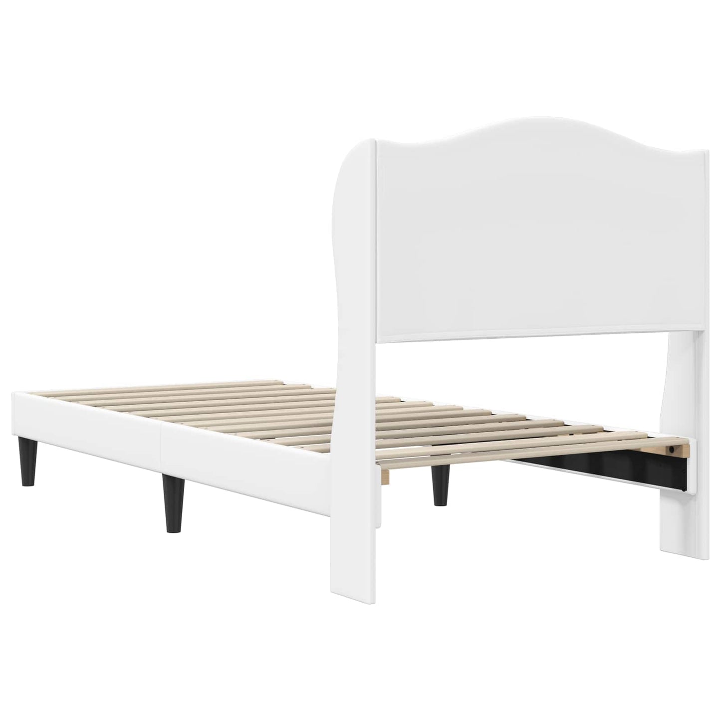 vidaXL Σκελετός Κρεβατιού με κεφαλάρι Λευκό 100 x 200 cm Τεχνητό Δέρμα