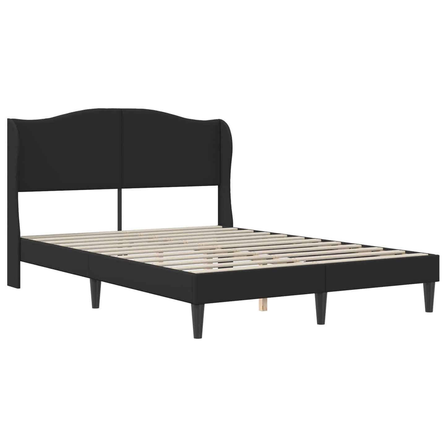 vidaXL Σκελετός Κρεβατιού με κεφαλάρι Μαύρο 120 x 190 cm Τεχνητό Δέρμα