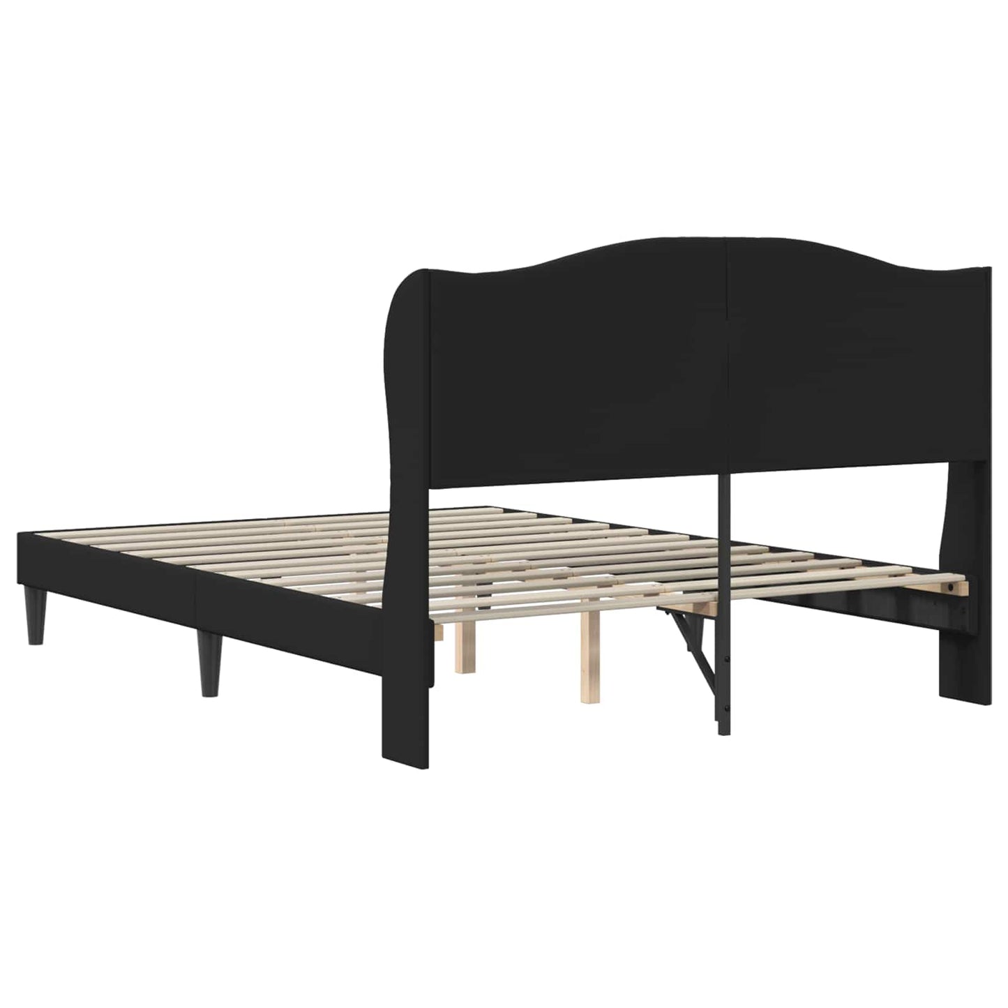 vidaXL Σκελετός Κρεβατιού με κεφαλάρι Μαύρο 120 x 190 cm Τεχνητό Δέρμα