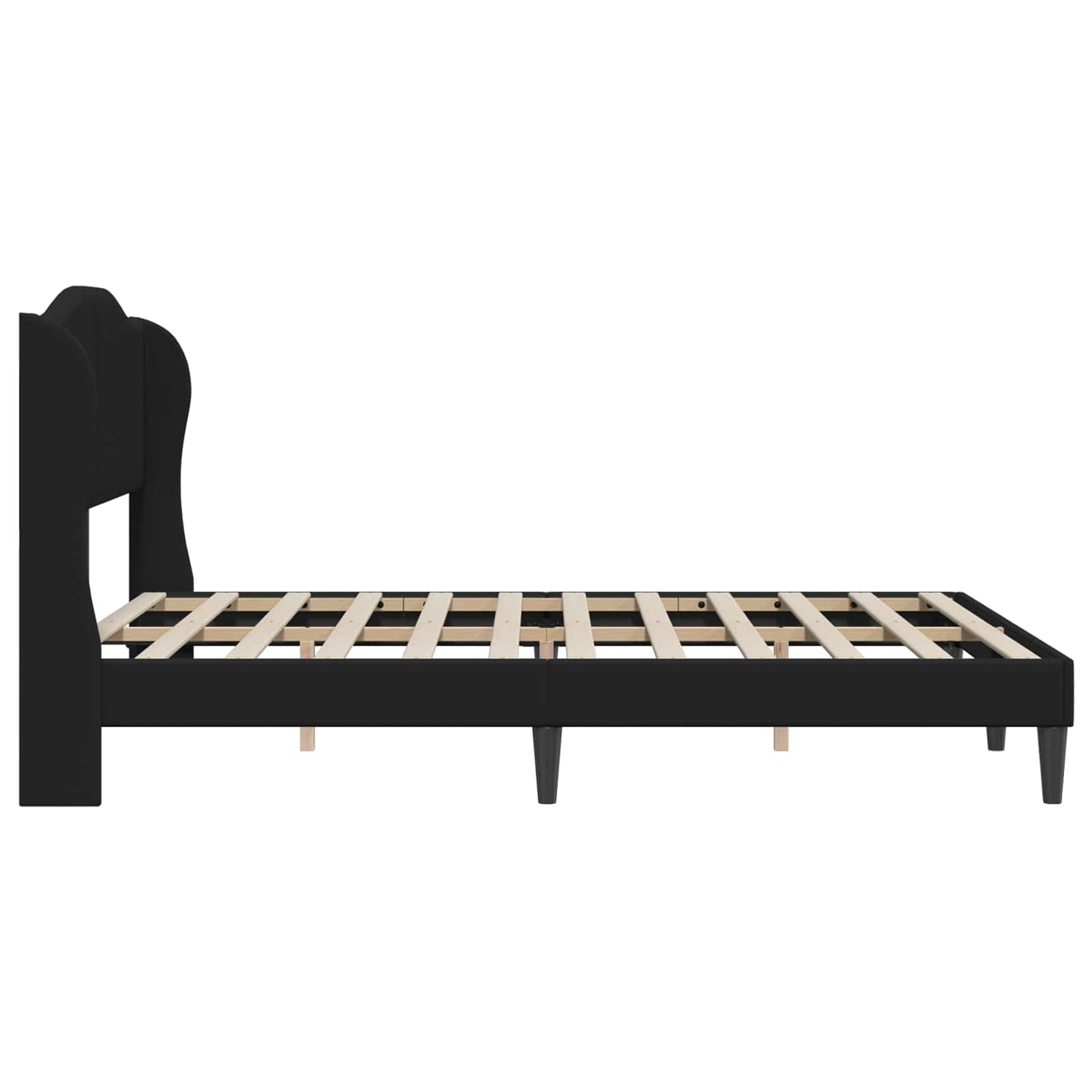 vidaXL Σκελετός Κρεβατιού με κεφαλάρι Μαύρο 120 x 190 cm Τεχνητό Δέρμα
