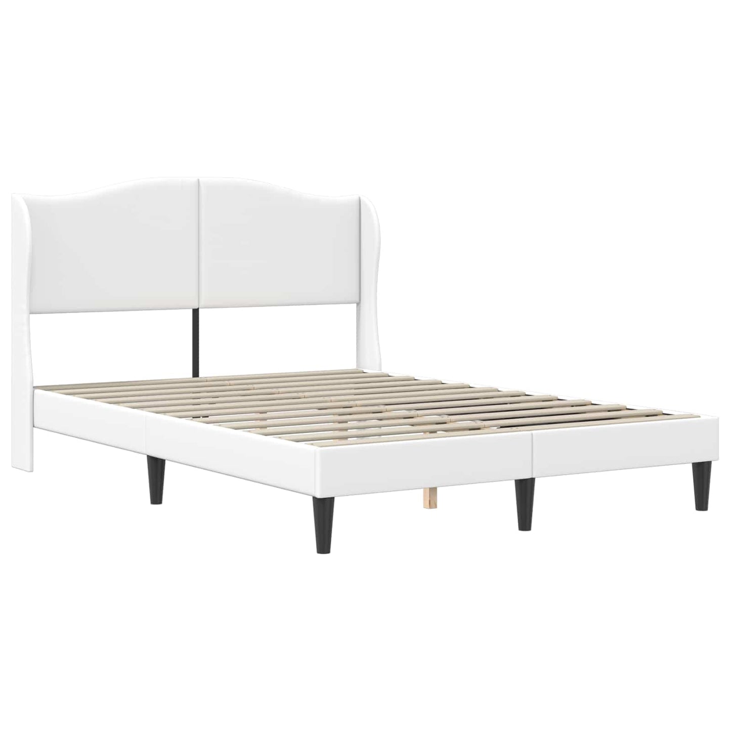 vidaXL Σκελετός Κρεβατιού με κεφαλάρι Λευκό 120 x 190 cm Τεχνητό Δέρμα