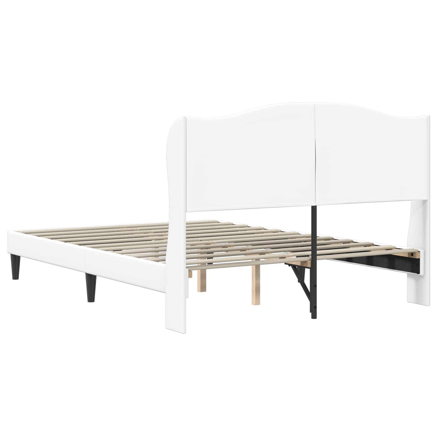 vidaXL Σκελετός Κρεβατιού με κεφαλάρι Λευκό 120 x 190 cm Τεχνητό Δέρμα