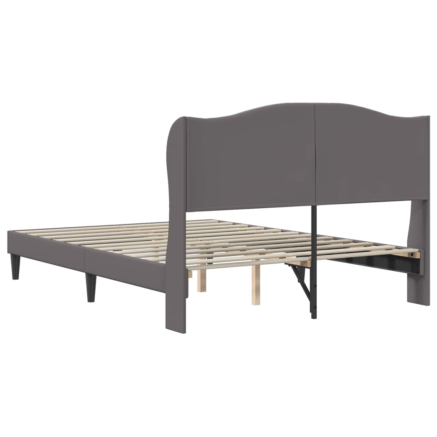 vidaXL Σκελετός Κρεβατιού με κεφαλάρι Γκρι 140 x 200 cm Τεχνητό Δέρμα