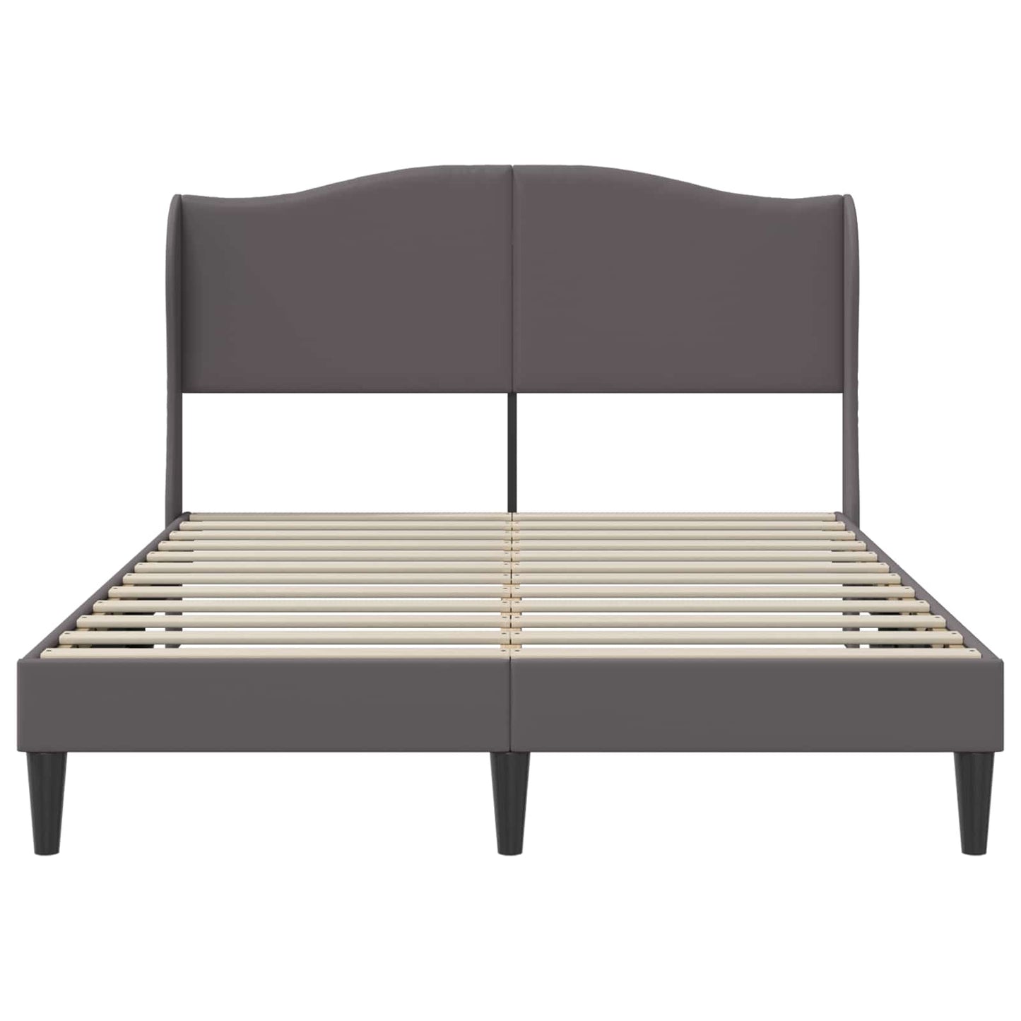 vidaXL Σκελετός Κρεβατιού με κεφαλάρι Γκρι 140 x 200 cm Τεχνητό Δέρμα