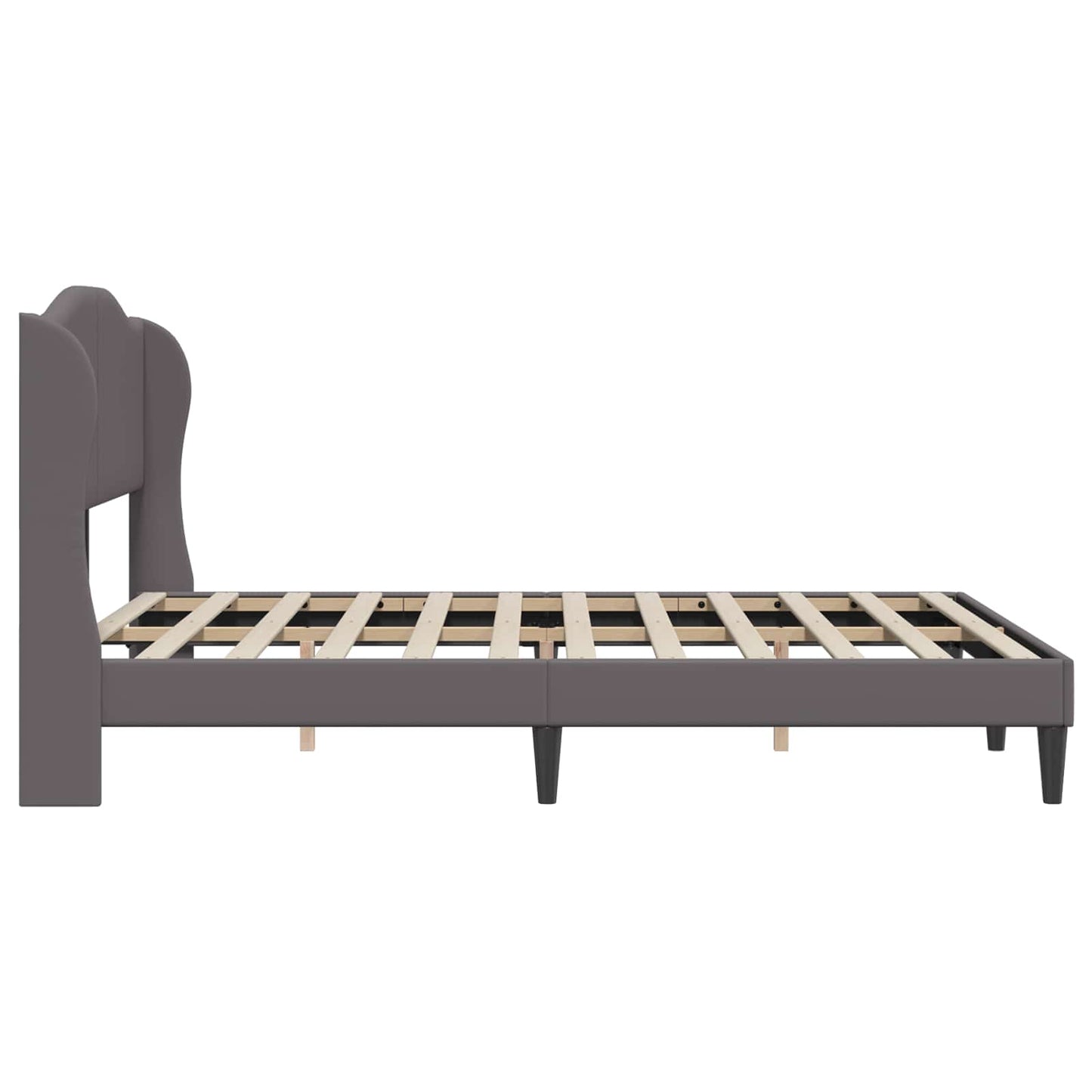 vidaXL Σκελετός Κρεβατιού με κεφαλάρι Γκρι 140 x 200 cm Τεχνητό Δέρμα