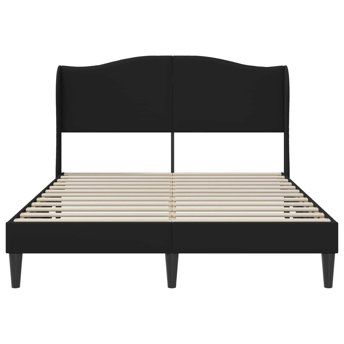 vidaXL Σκελετός Κρεβατιού με κεφαλάρι Μαύρο 140 x 200 cm Τεχνητό Δέρμα