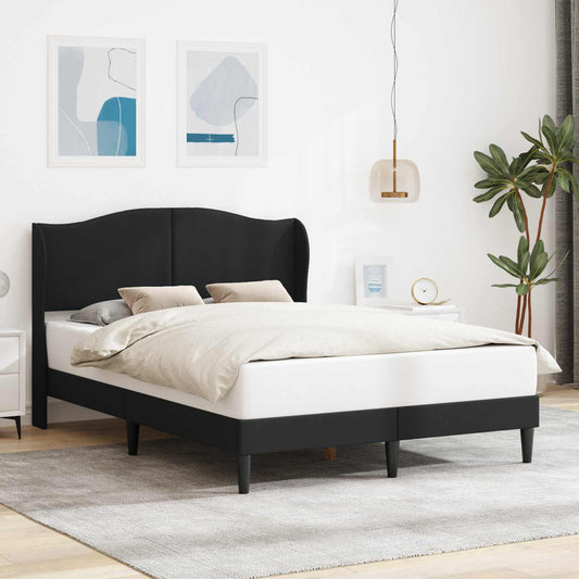 vidaXL Σκελετός Κρεβατιού με κεφαλάρι Μαύρο 160 x 200 cm Τεχνητό Δέρμα