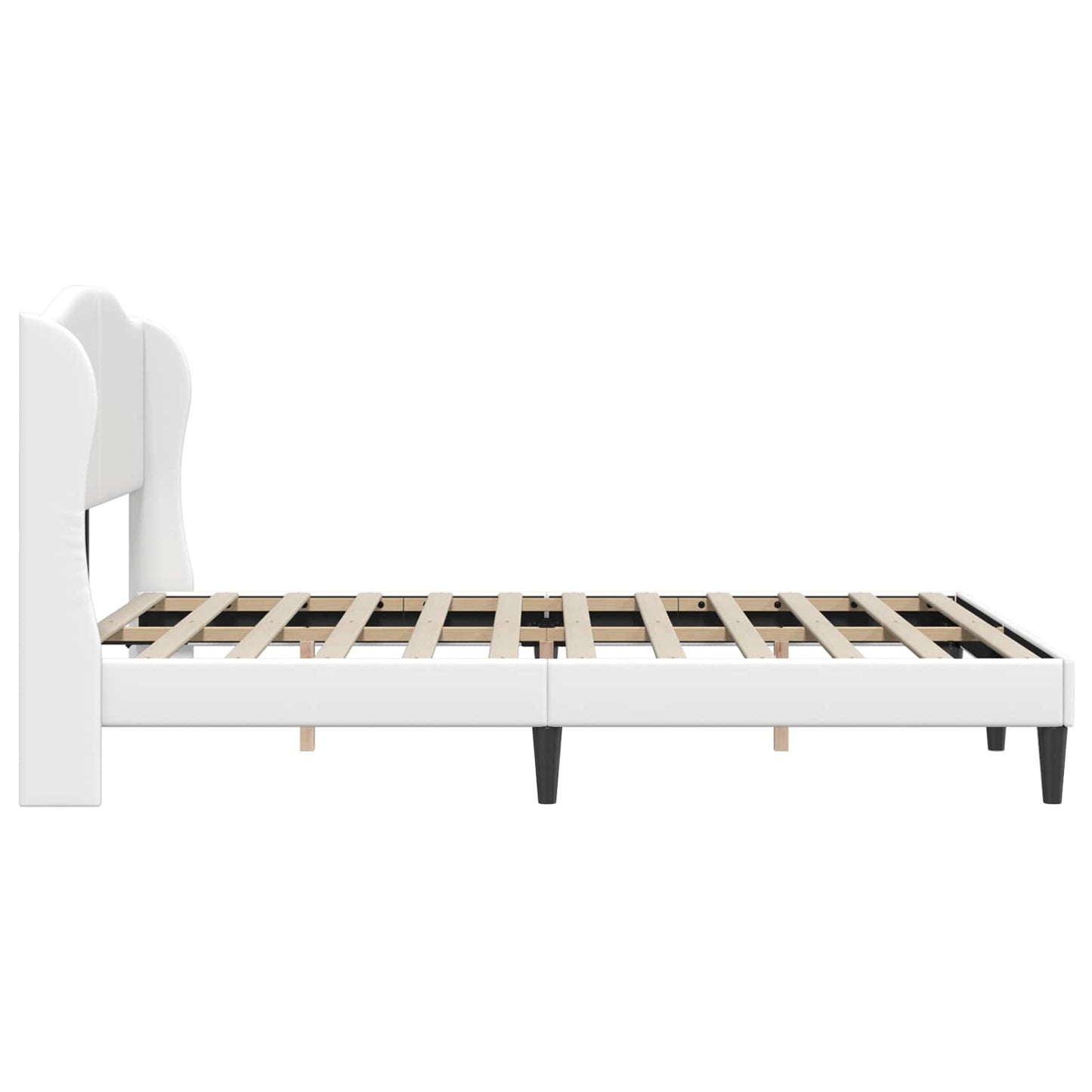 vidaXL Σκελετός Κρεβατιού με κεφαλάρι Λευκό 160 x 200 cm Τεχνητό Δέρμα