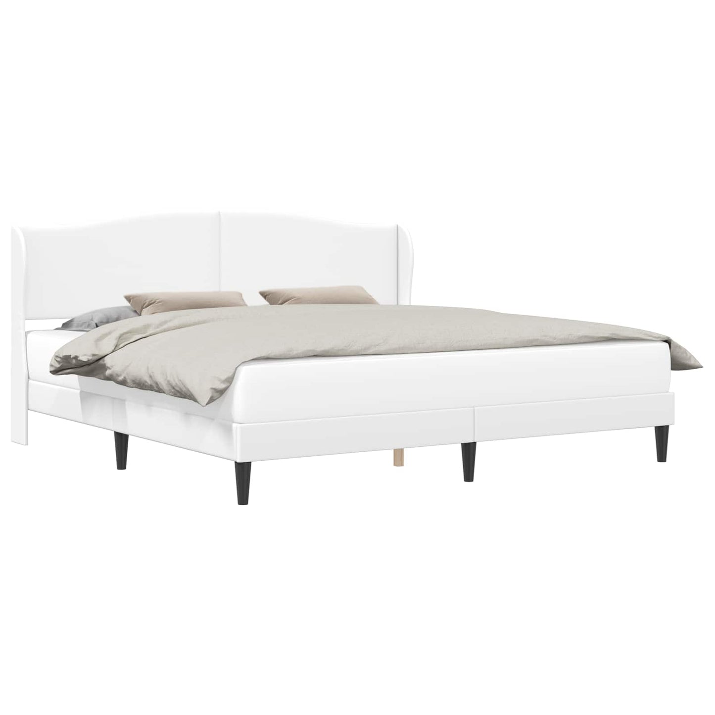 vidaXL Σκελετός Κρεβατιού με κεφαλάρι Λευκό 180 x 200 cm Τεχνητό Δέρμα