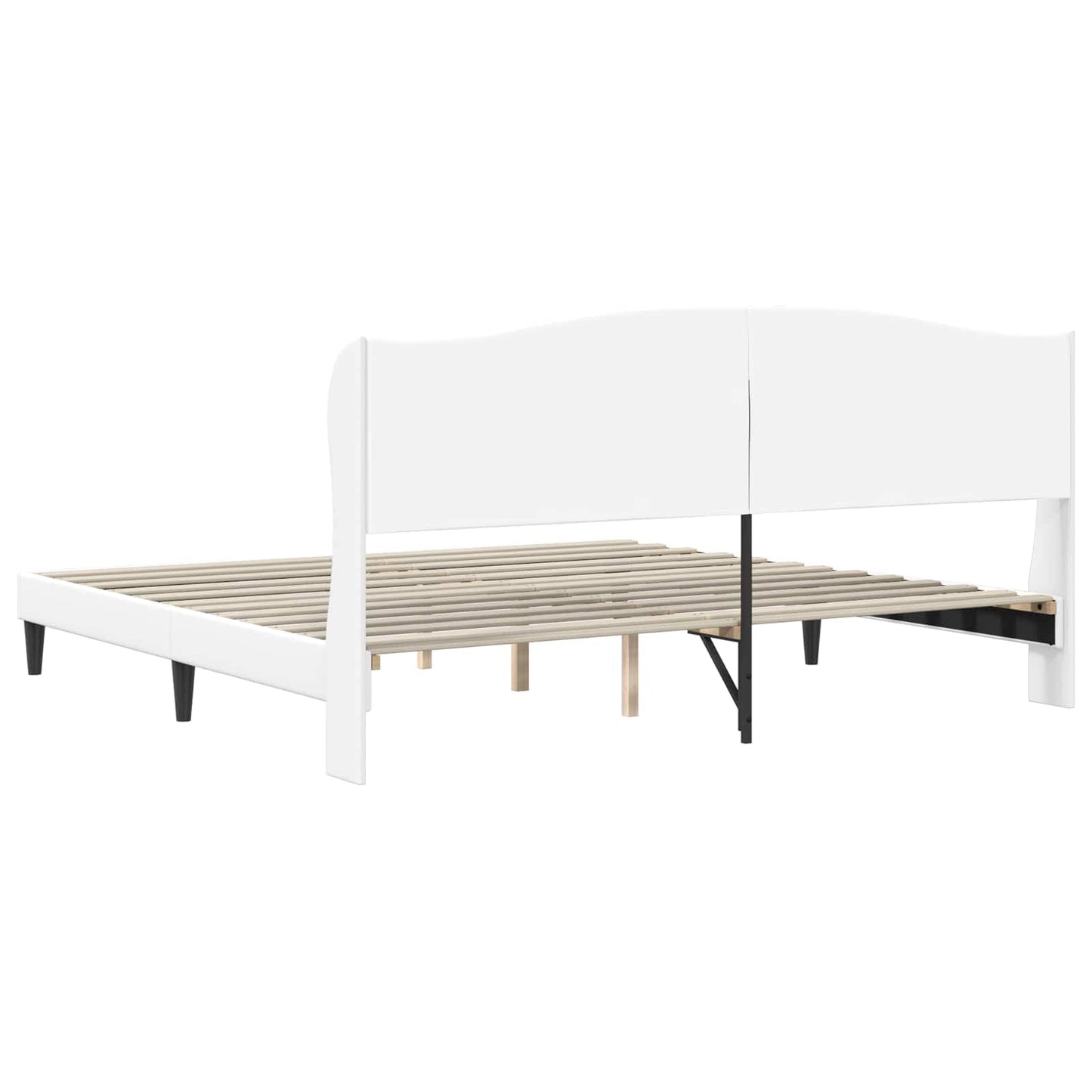 vidaXL Σκελετός Κρεβατιού με κεφαλάρι Λευκό 180 x 200 cm Τεχνητό Δέρμα