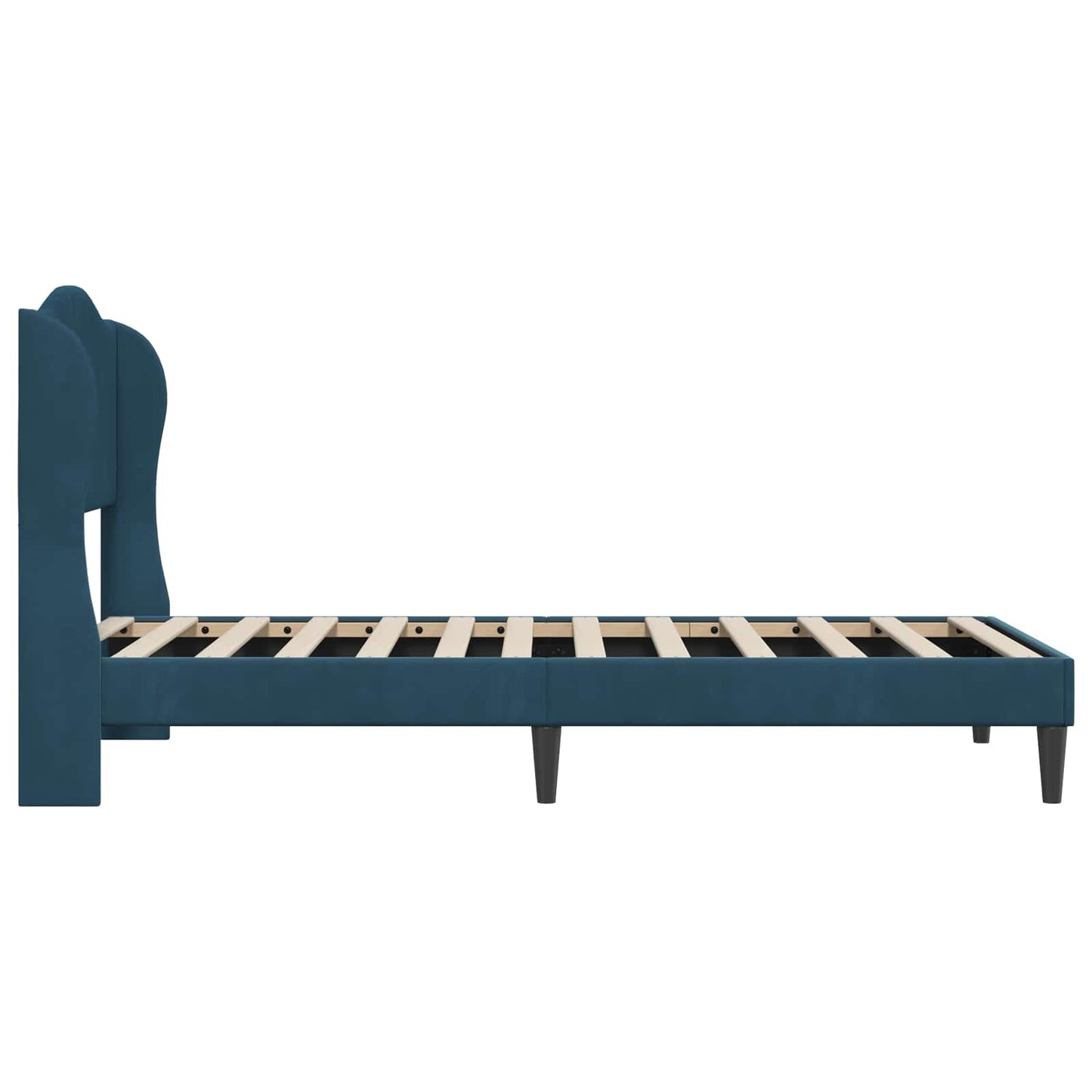 vidaXL Σκελετός Κρεβατιού με κεφαλάρι Μπλε 90 x 200 cm Βελούδο