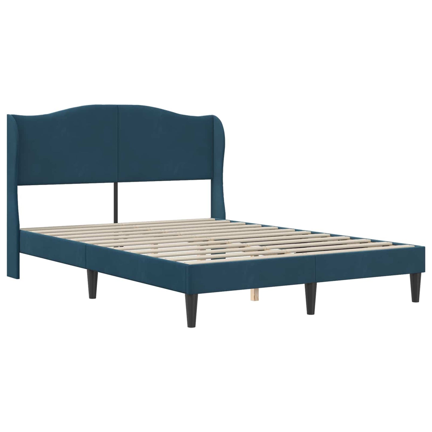 vidaXL Σκελετός Κρεβατιού με κεφαλάρι Μπλε 120 x 190 cm Βελούδο