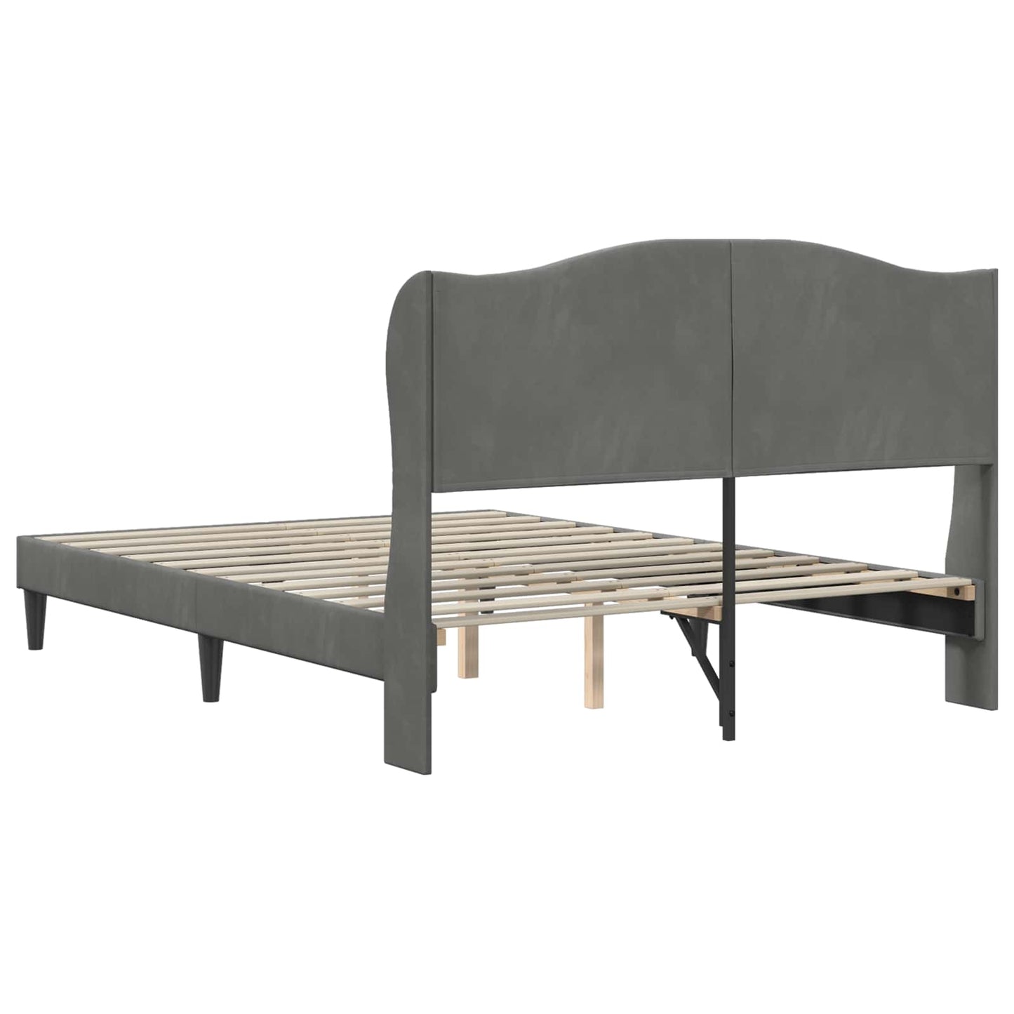 vidaXL Σκελετός Κρεβατιού με κεφαλάρι Σκούρο Γκρι 120 x 200 cm Βελούδο