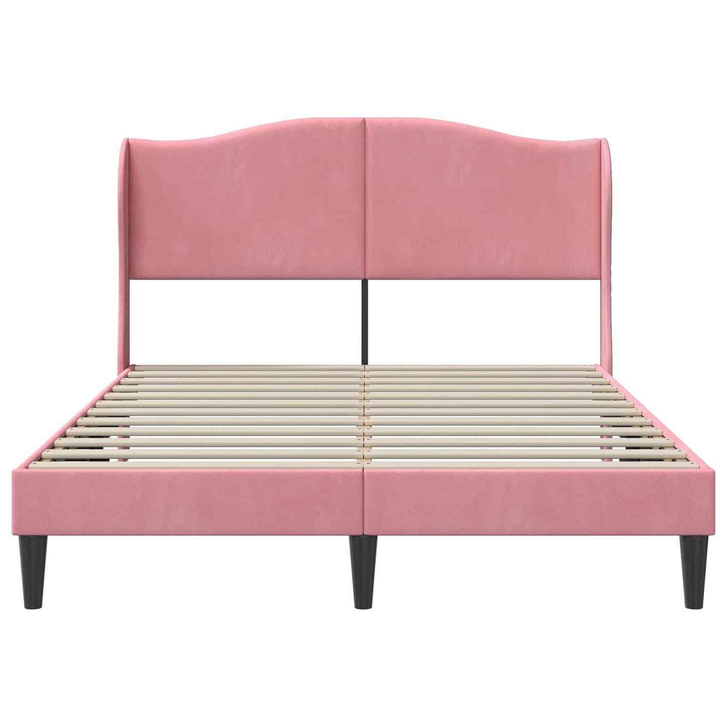 vidaXL Σκελετός Κρεβατιού με κεφαλάρι Ροζ 120 x 200 cm Βελούδο