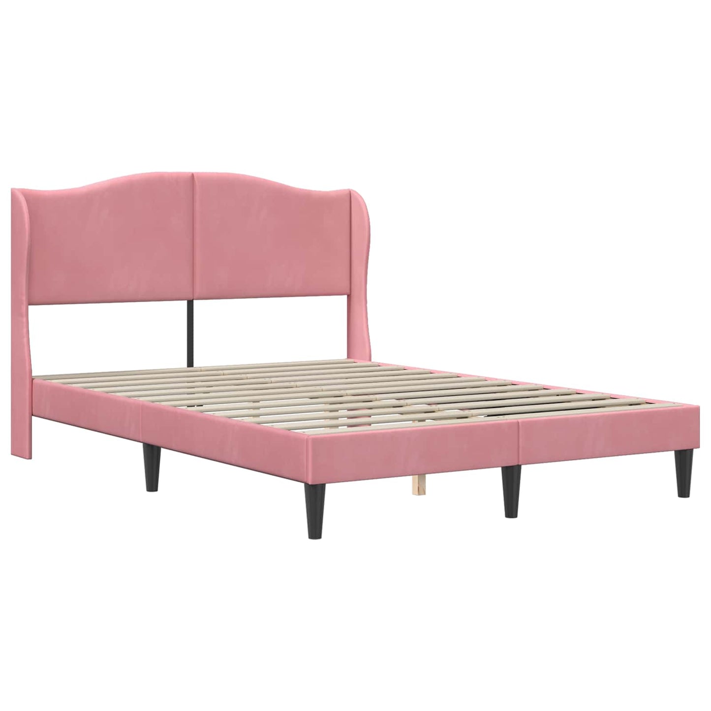 vidaXL Σκελετός Κρεβατιού με κεφαλάρι Ροζ 140 x 190 cm Βελούδο