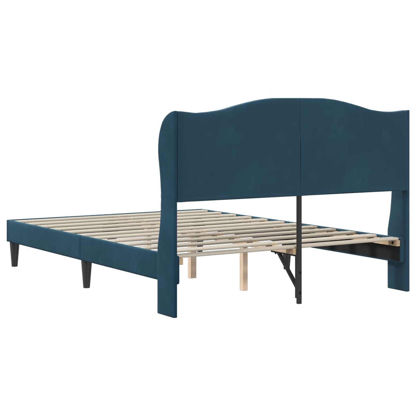 vidaXL Σκελετός Κρεβατιού με κεφαλάρι Μπλε 140 x 190 cm Βελούδο