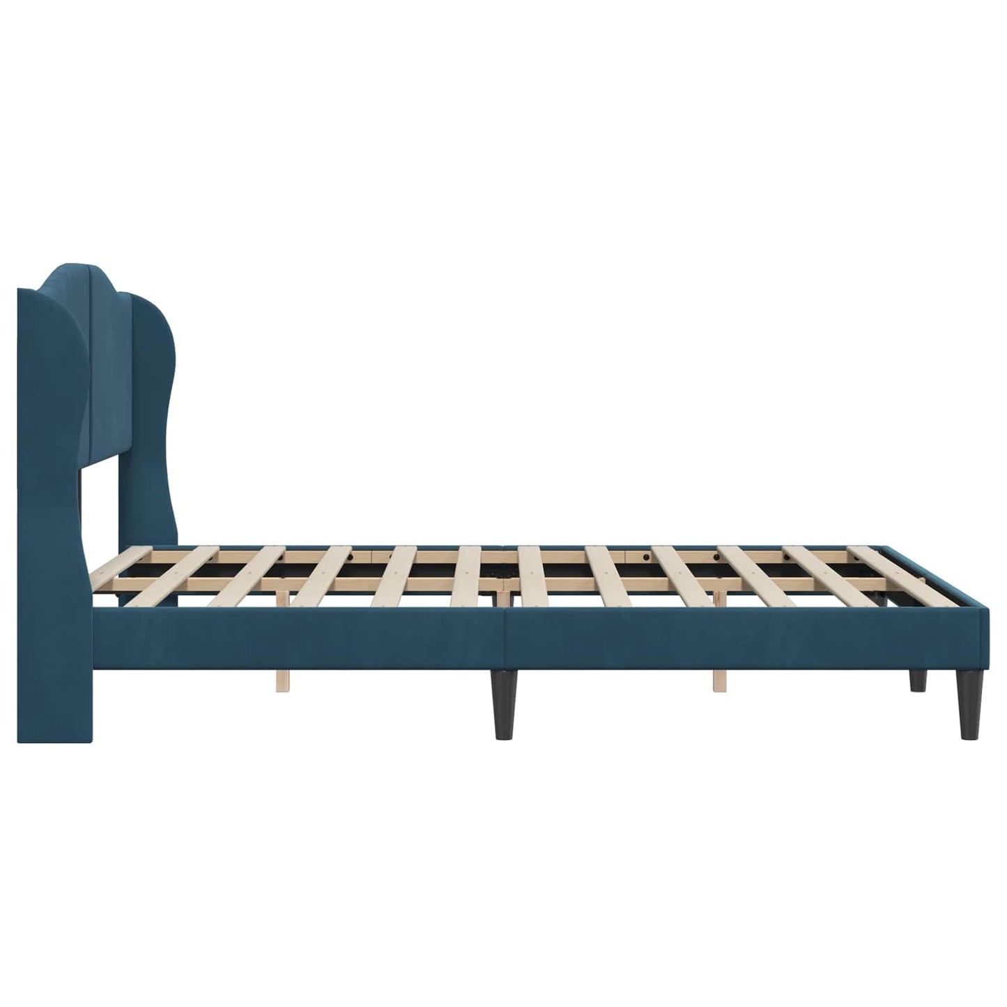 vidaXL Σκελετός Κρεβατιού με κεφαλάρι Μπλε 140 x 190 cm Βελούδο