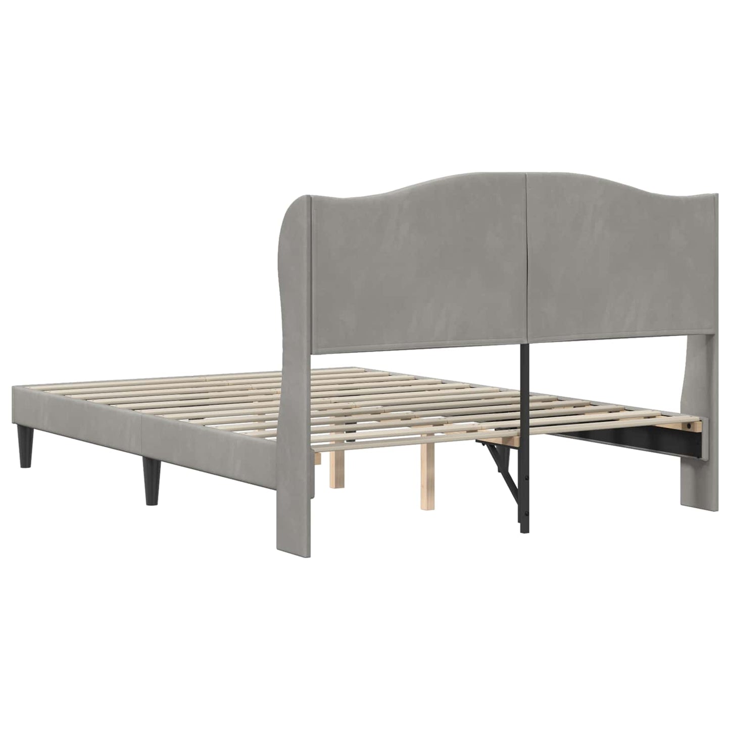 vidaXL Σκελετός Κρεβατιού Ανοιχτό γκρι 140 x 200 cm Βελούδο