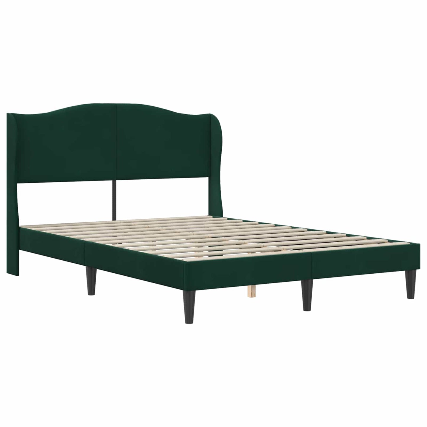 vidaXL Σκελετός Κρεβατιού Σκούρο Πράσινο 160 x 200 cm Βελούδο