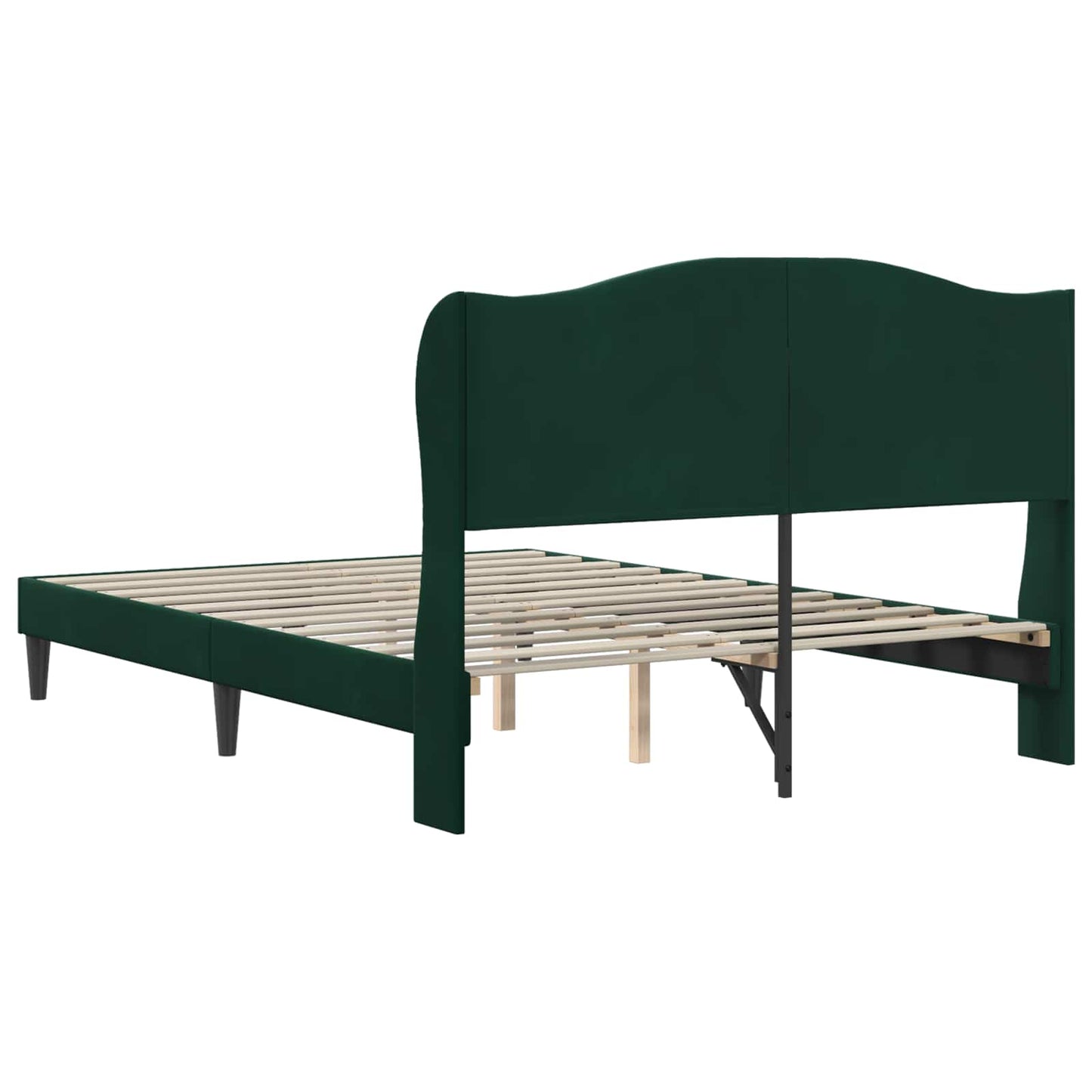 vidaXL Σκελετός Κρεβατιού Σκούρο Πράσινο 160 x 200 cm Βελούδο