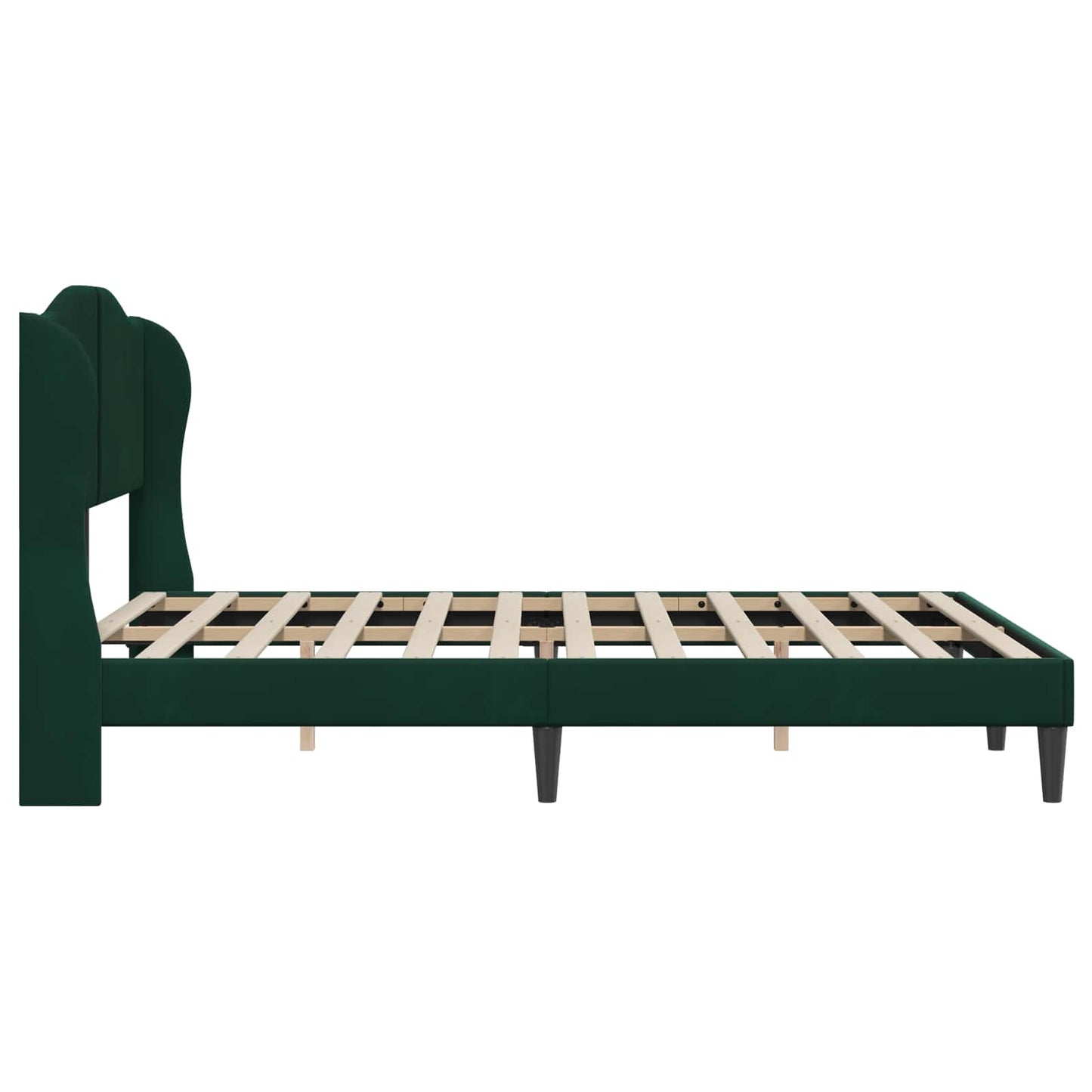 vidaXL Σκελετός Κρεβατιού Σκούρο Πράσινο 160 x 200 cm Βελούδο