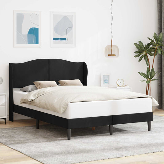 vidaXL Σκελετός Κρεβατιού με κεφαλάρι Μαύρο 160 x 200 cm Βελούδο