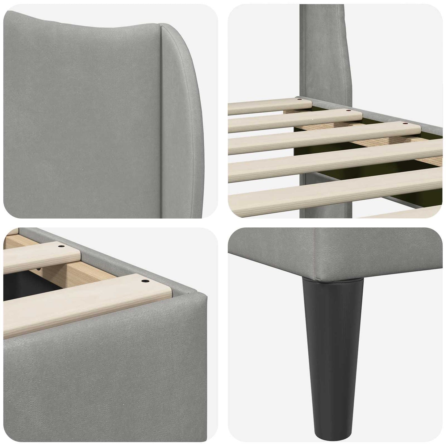vidaXL Σκελετός Κρεβατιού Ανοιχτό γκρι 180 x 200 cm Βελούδο