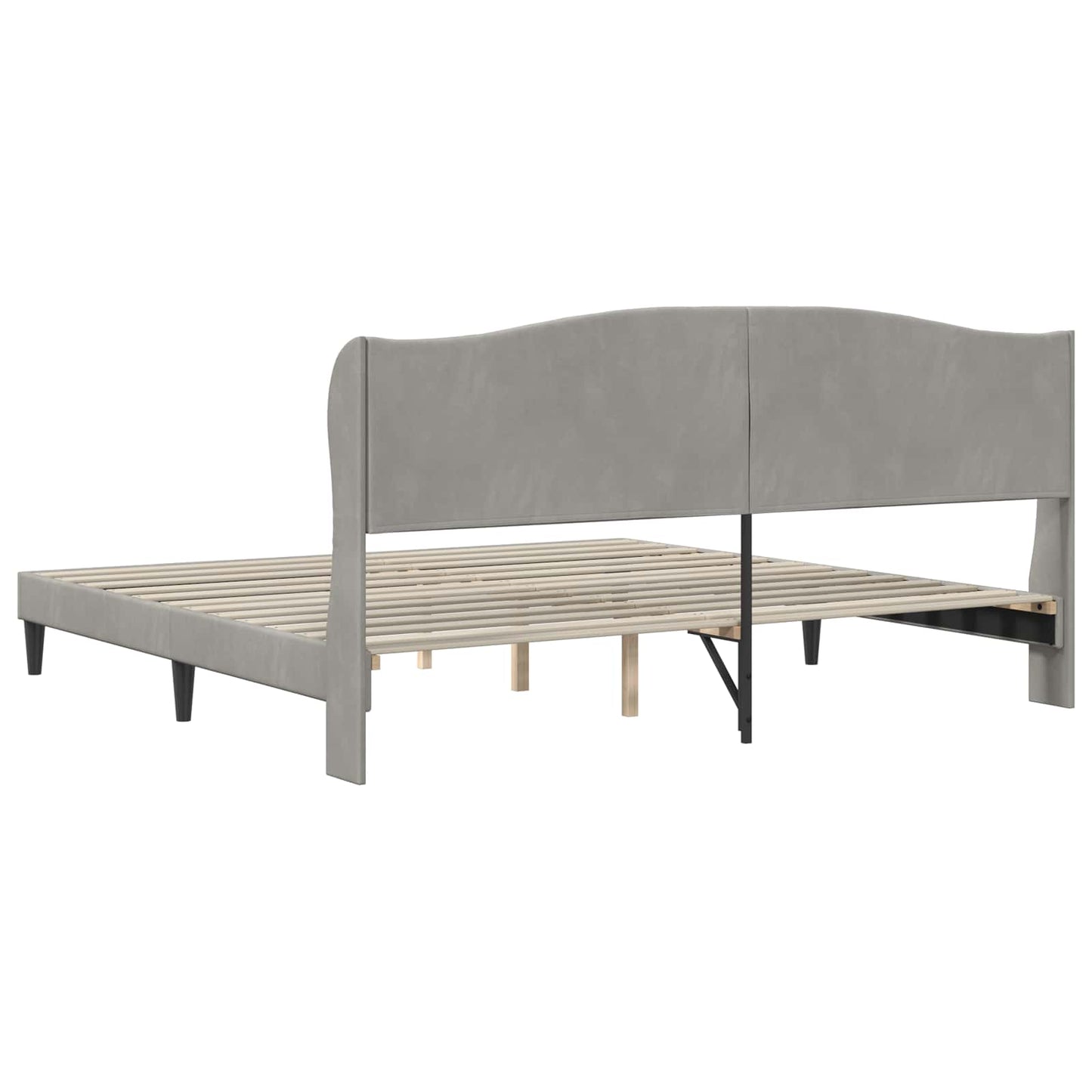 vidaXL Σκελετός Κρεβατιού Ανοιχτό γκρι 180 x 200 cm Βελούδο