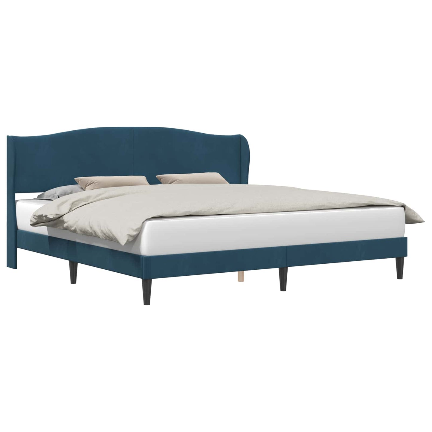 vidaXL Σκελετός Κρεβατιού με κεφαλάρι Μπλε 180 x 200 cm Βελούδο