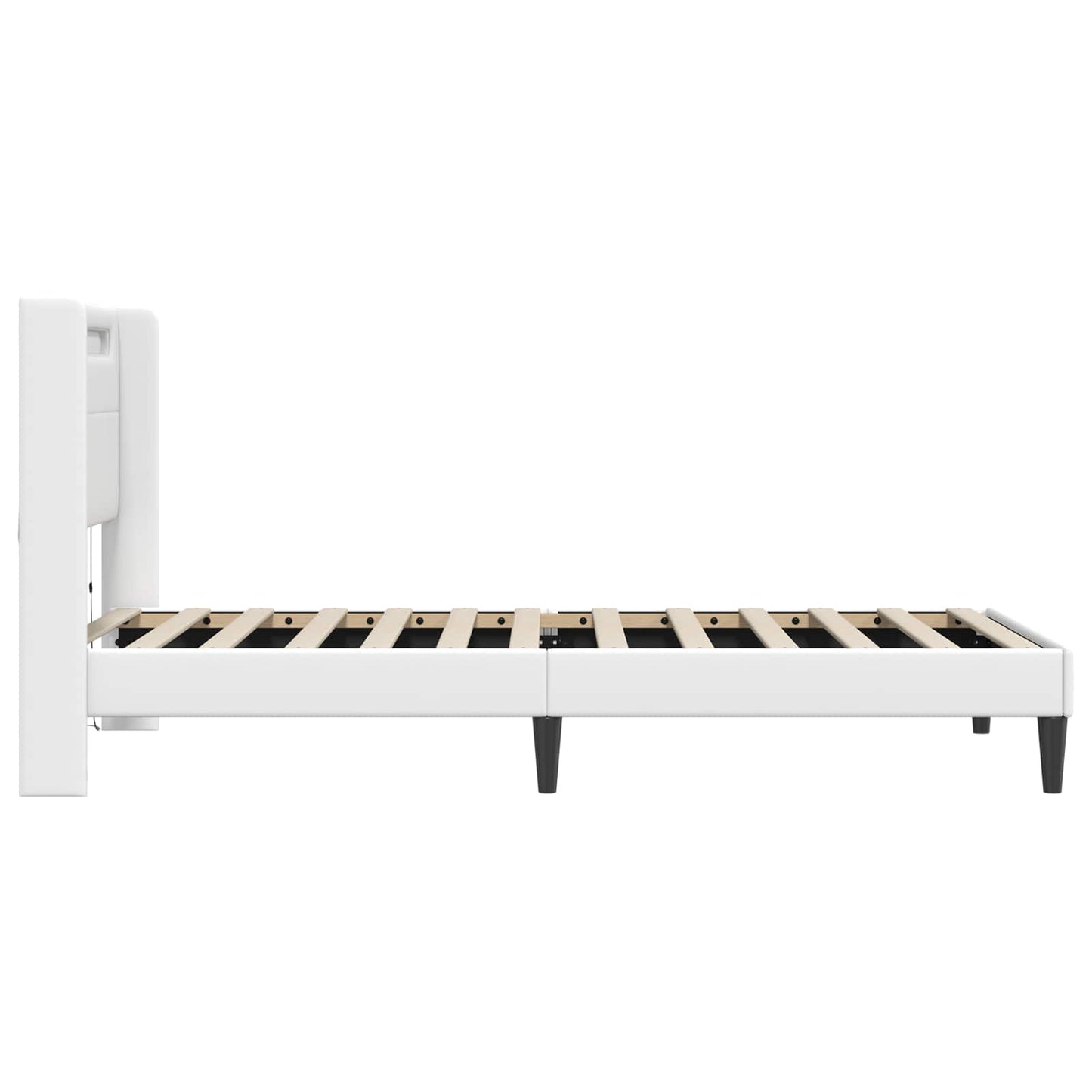 vidaXL Σκελετός Κρεβατιού με κεφαλάρι Λευκό 90 x 200 cm Τεχνητό Δέρμα