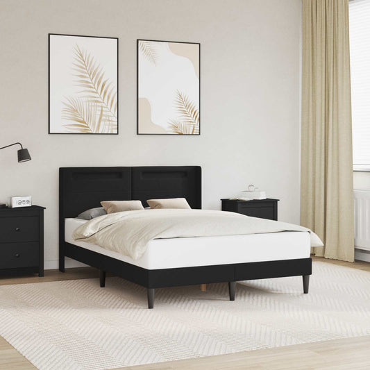 vidaXL Σκελετός Κρεβατιού με κεφαλάρι Μαύρο 120 x 200 cm Τεχνητό Δέρμα
