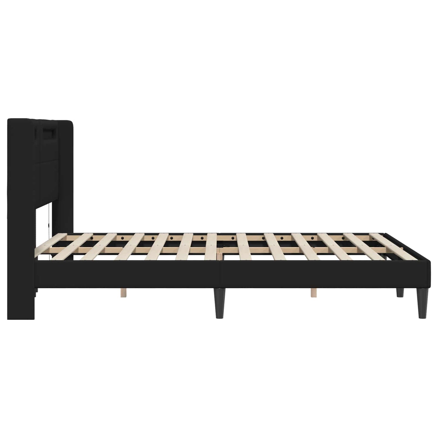 vidaXL Σκελετός Κρεβατιού με κεφαλάρι Μαύρο 120 x 200 cm Τεχνητό Δέρμα