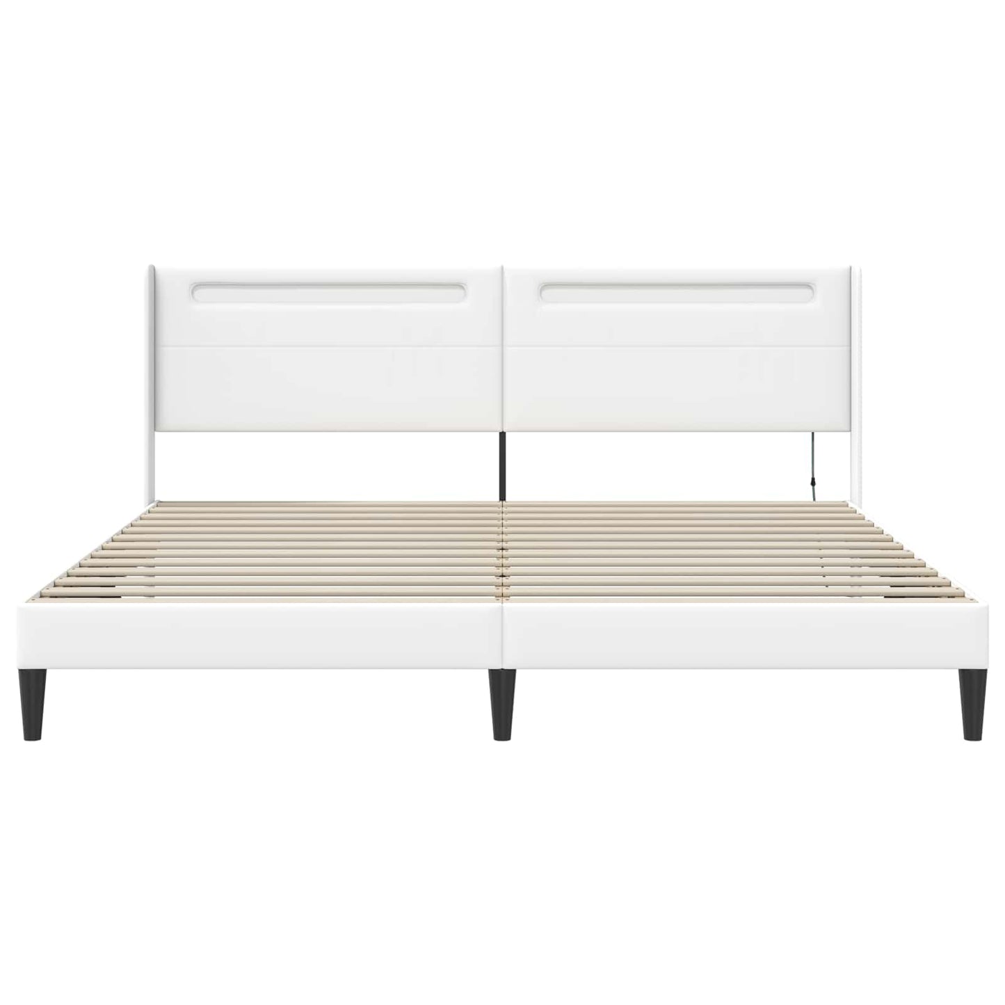 vidaXL Σκελετός Κρεβατιού με κεφαλάρι Λευκό 180 x 200 cm Τεχνητό Δέρμα