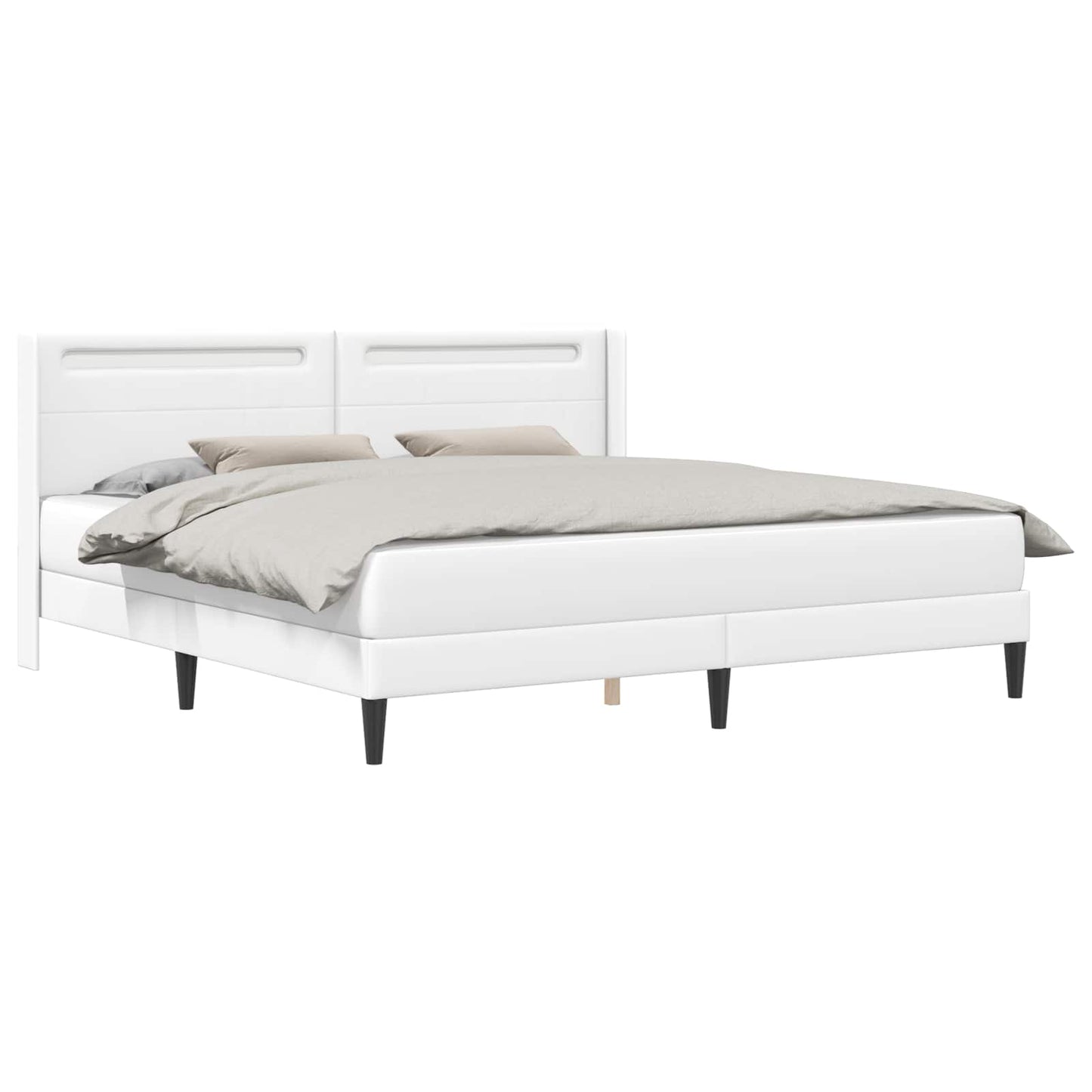 vidaXL Σκελετός Κρεβατιού με κεφαλάρι Λευκό 180 x 200 cm Τεχνητό Δέρμα