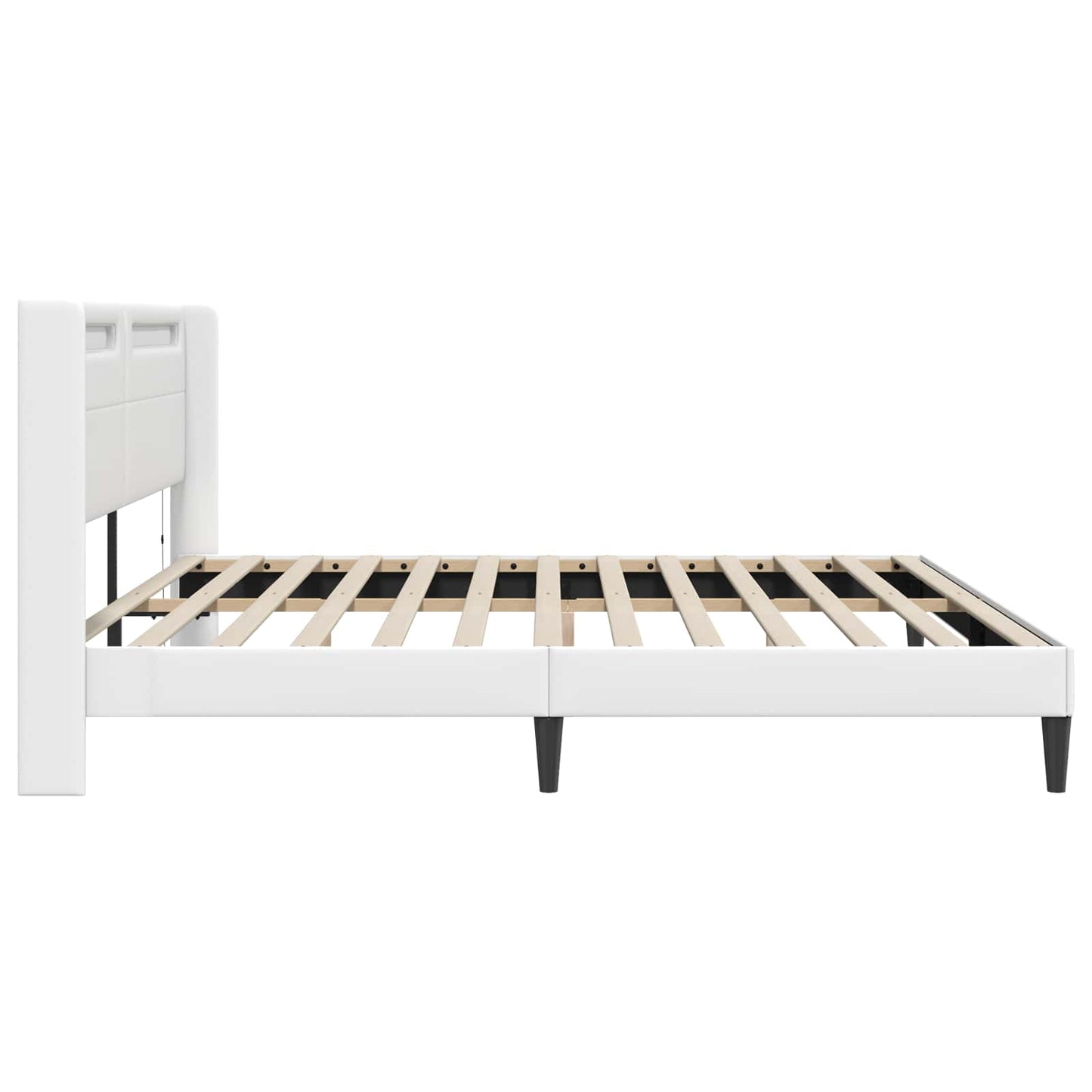 vidaXL Σκελετός Κρεβατιού με κεφαλάρι Λευκό 180 x 200 cm Τεχνητό Δέρμα